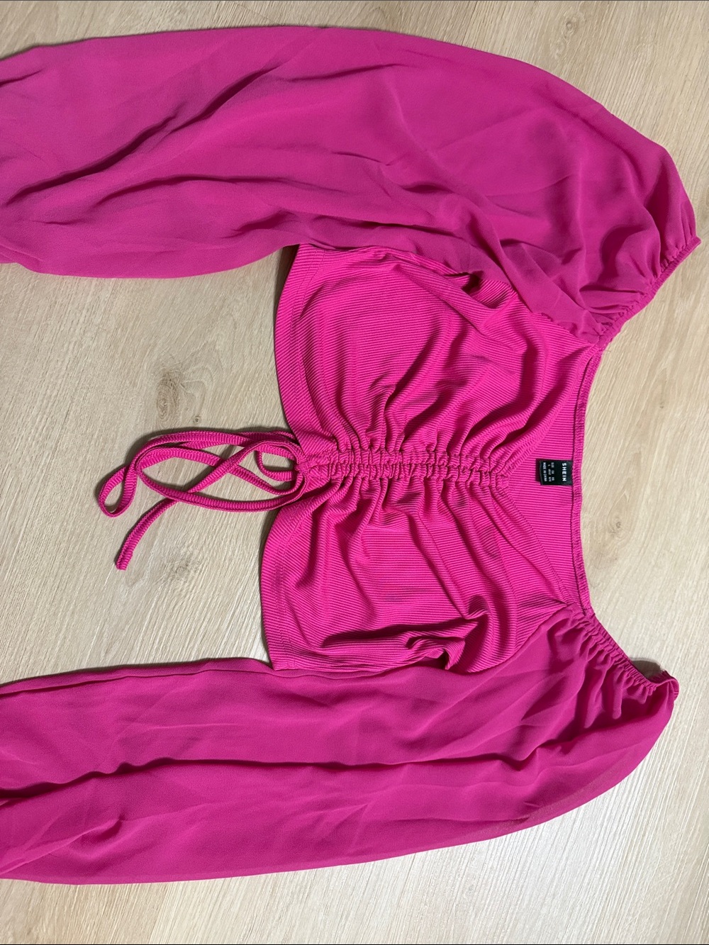 SHEIN Hot Pink Off-Shoulder Crop Top